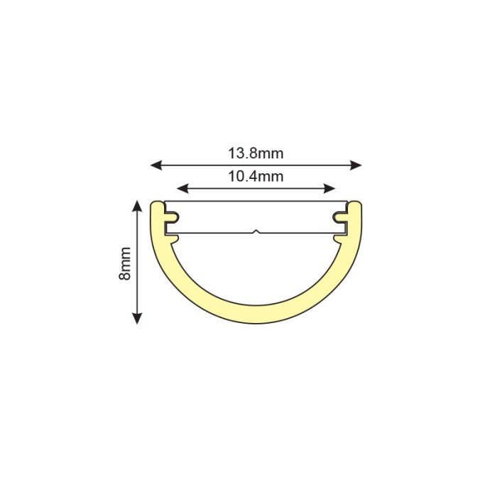 RAINA ALUMINUM PROFILE P172U WITH OPAL PC DIFFUSER 2m/pc