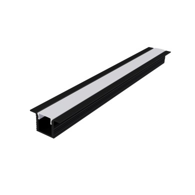 ERIN ALUMINUM PROFILE P189 BLACK WITH OPAL PC DIFFUSER 2m/pc
