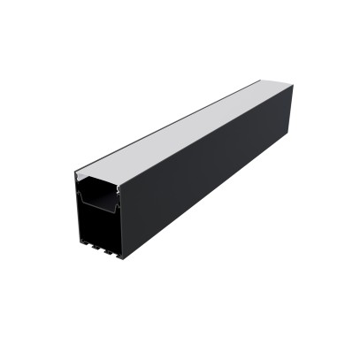 SAND BLACK MILO CEILING/WALL ALUMINUM PROFILE WITH OPAL PC DIFFUSER 3m/pc