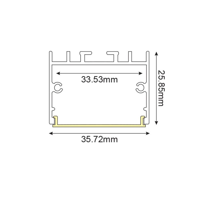 CORa ΠΡΟΦΙΛ ΑΛΟΥΜΙΝΙΟΥ P217 ΜΕ ΟΠΑΛ PC ΚΑΛΥΜΜΑ 2m/pc