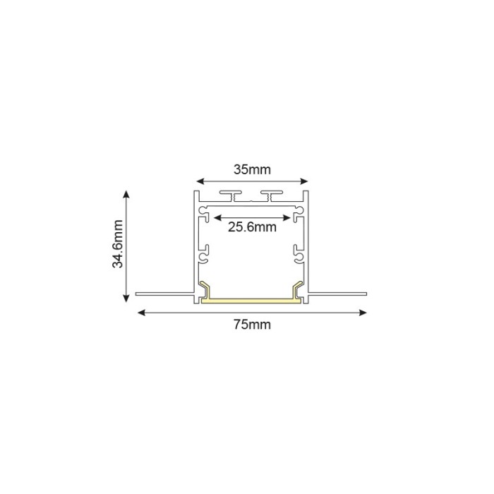 WINT ALUMINUM PROFILE P235 WITH OPAL PC DIFFUSER 2m/pc
