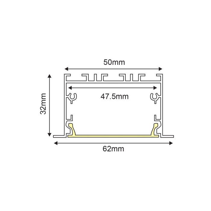 WILA ALUMINUM PROFILE BLACK WITH OPAL COVER 3m/pc