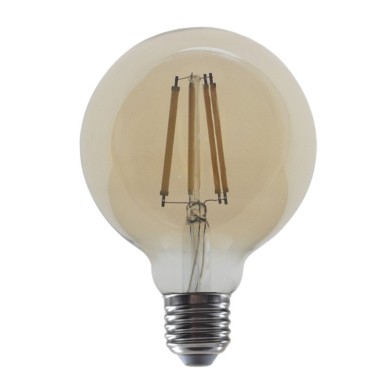 LED FILAMENT E27 STEP-DIM G95 10W AMBER 2700K 230V AC 1260LM RA80 30000H 360°