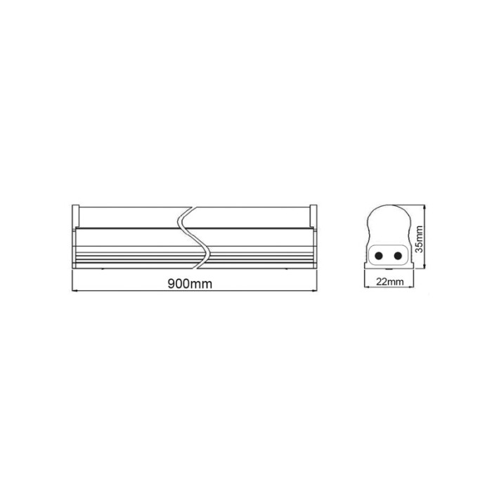 LED T5 LIGHT ON-OFF 13W 900mm 3000K 1400LM 230V AC180° Ra80