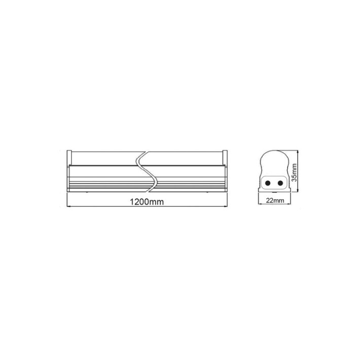 LED T5 LIGHT ON-OFF 17W 1200mm 3000K 1810LM 230V AC180° Ra80