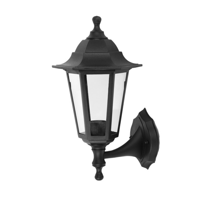 6S PLASTIC WALL GARDEN BLACK LUMINAIRE Ε27 IP44