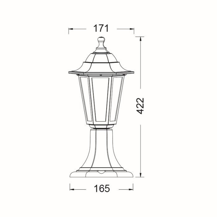 6S PLASTIC FLOOR GARDEN BLACK LUMINAIRE 41CM Ε27 IP44