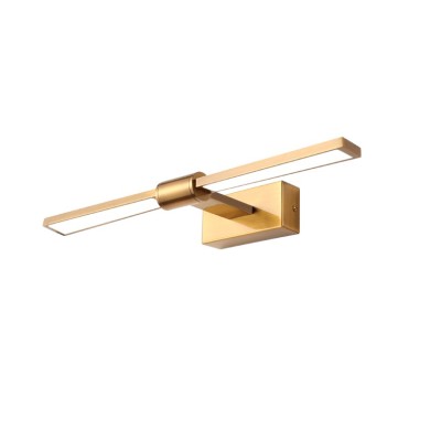 WALL MOUNTED LIGHTING LED 8W 520LM 3000K BRASS ALUMINUM 410Χ140Χ55ΜΜ PAPIGION