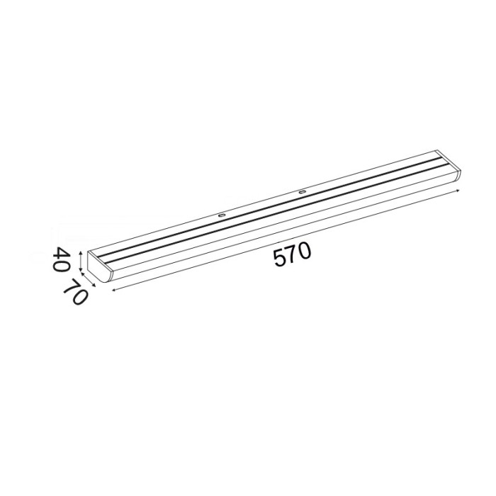 NETTO ΦΩΤΙΣΤΙΚΟ ΕΠΙΤΟΙΧΟ ΑΣΗΜΙ ΑΛΟΥΜΙΝΙΟ LED 12W 300K 780Lm IP44 570X70MM