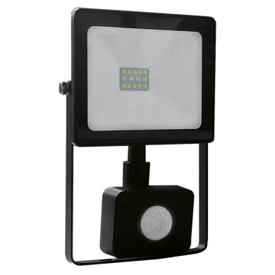 P/O BLACK SENSOR LED SMD FLOOD LUMINAIRE IP66 10W 3000K 800Lm 230V RA80