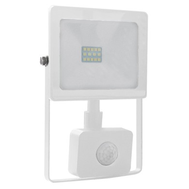 P/O WHITE SENSOR LED SMD FLOOD LUMINAIRE IP66 10W 3000K 800Lm 230V RA80