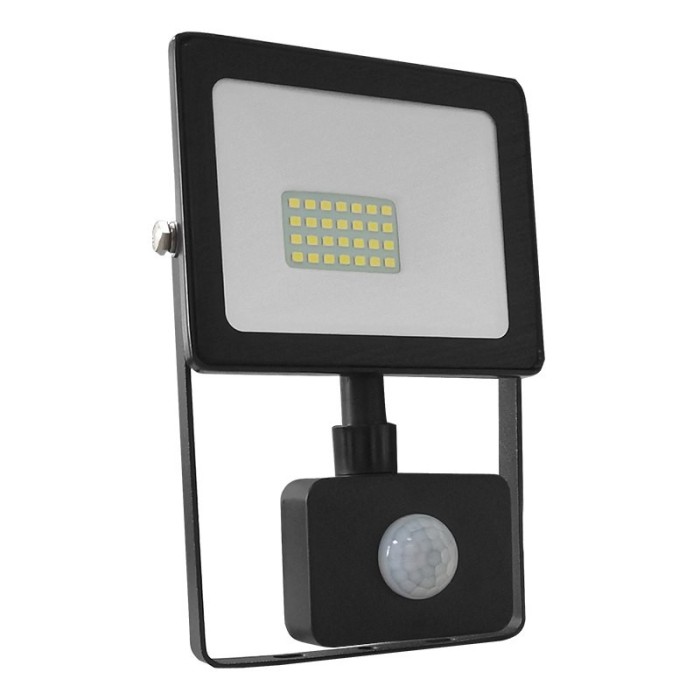P/O BLACK SENSOR LED SMD FLOOD LUMINAIRE IP66 20W 4000K 1700Lm 230V RA80