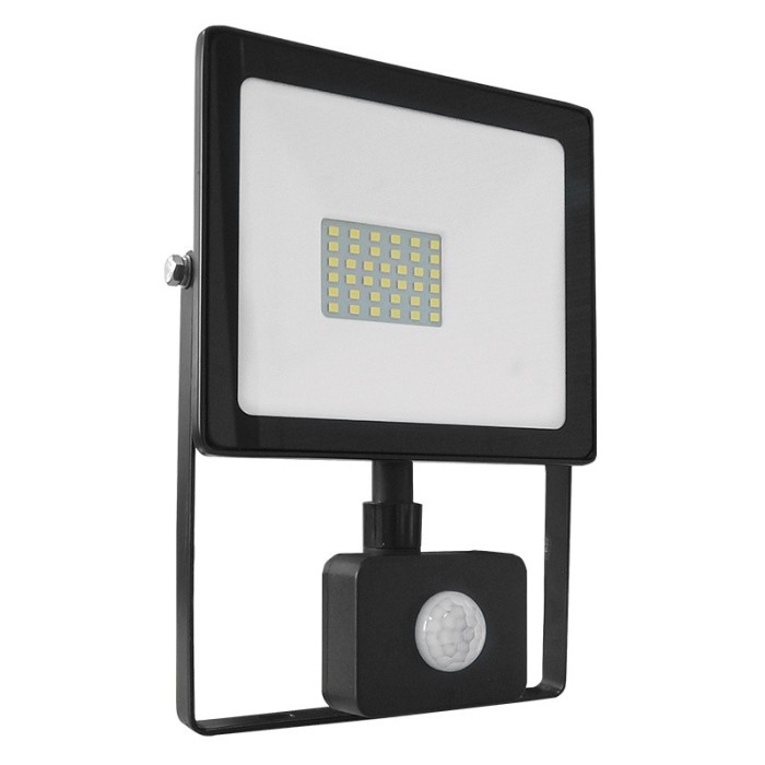 P/O BLACK SENSOR SENSOR LED SMD FLOOD LUMINAIRE IP66 30W 3000K 2400Lm 230V RA80