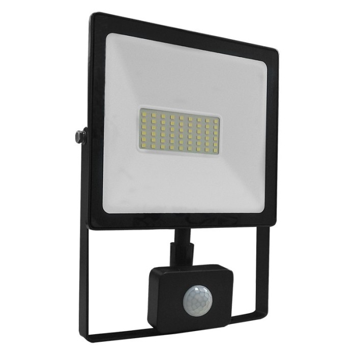 P/O BLACK SENSOR LED SMD FLOOD LUMINAIRE IP66 50W 4000K 4250Lm 230V RA80