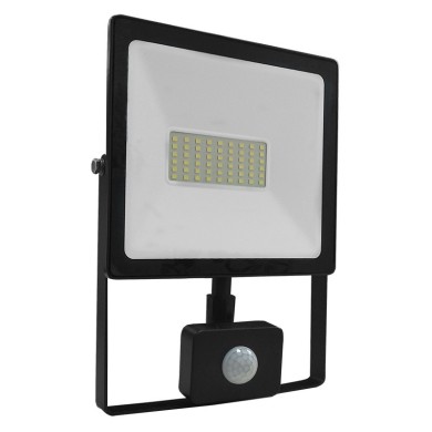 P/O BLACK SENSOR LED SMD FLOOD LUMINAIRE IP66 50W 6000K 4500Lm 230V RA80