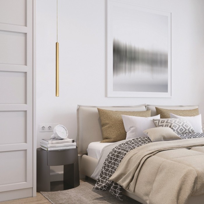 ΚΡΕΜΑΣΤΟ Φ/Σ LED 5W 3000K 400LM FINO  ΧΡΥΣΟ ΜΕΤ/ΚΟ IP20 D3XD5,3XH220CM