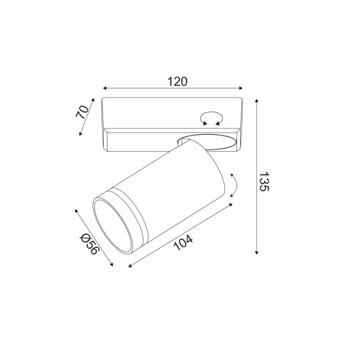 WALL MOUNTED LIGHTING 1XGU10 DIVINO WHITE ALUMINUM IP20 12X7X13,5CM