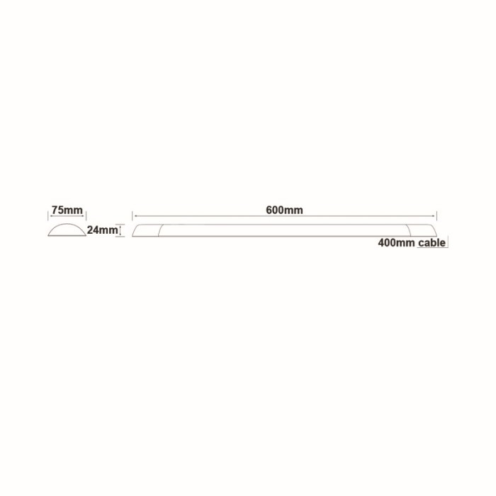 LED LINEAR LUMINAIRE 19W 1650LM 3000K 120° 230V AC IP40 Ra>80 30.000HRS  600mm