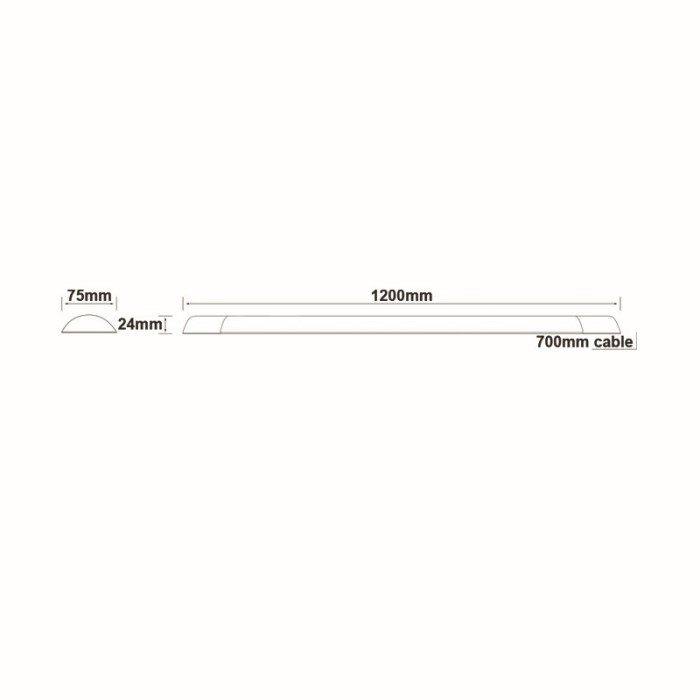 LED LINEAR LUMINAIRE 37W 3500LM 4000K 120° 230V AC IP40 Ra>80 30.000HRS 1200mm