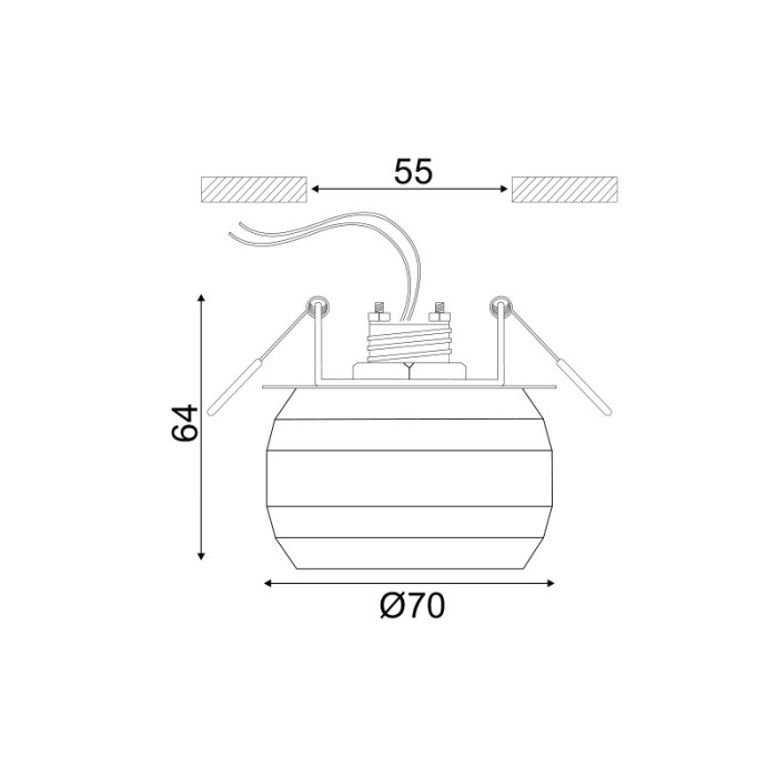 NETTO ΦΩΤΙΣΤΙΚΟ ΟΡΟΦΗΣ ΣΑΤΙΝΕ ΝΙΚΕΛΙΟ ΚΡΥΣΤΑΛΛΟ ΣΥΜΒΑΤΙΚΟ 1ΧG9 IP20 Φ70Χ64mm