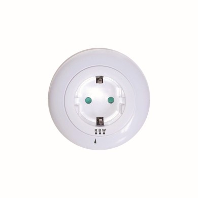 LED NIGHT LAMP 0,5W WITH SOCKET, SENSOR, WHITE/BLUE/RED LIGHT, WHITE PLASTIC 230V IP20 
