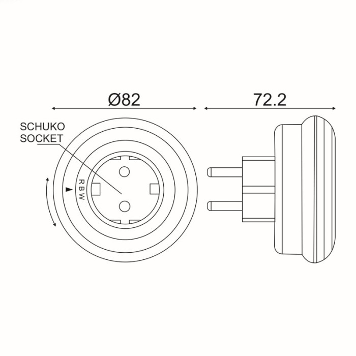 LED NIGHT LAMP 0,5W WITH SOCKET, SENSOR, WHITE/BLUE/RED LIGHT, WHITE PLASTIC 230V IP20 
