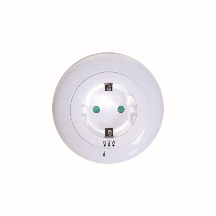 LED NIGHT LAMP 0,5W WITH SOCKET, SENSOR, WHITE/BLUE/RED LIGHT, WHITE PLASTIC 230V IP20 
