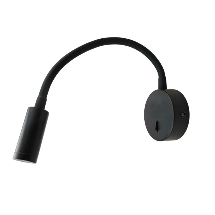 WALL LAMP LED 3W 3200K 190LM BLACK METAL D8X36CM ALIS