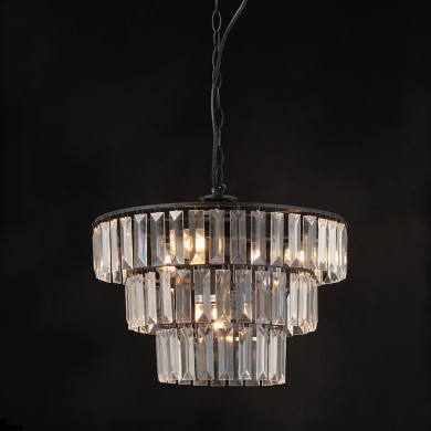 PENDANT 4XE14 ACRYLIC+ BLACK METAL Φ38,5ΧΗ102CM OREGON