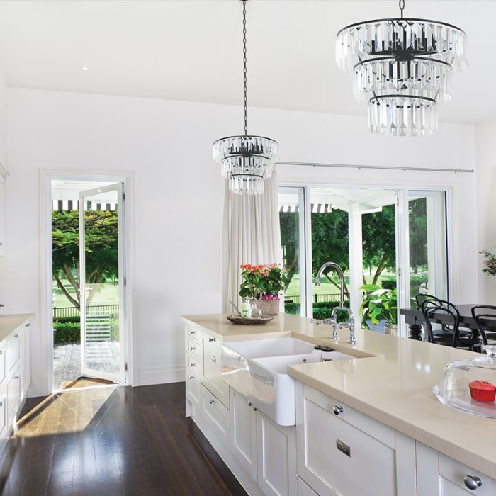 PENDANT 4XE14 ACRYLIC+ BLACK METAL Φ38,5ΧΗ102CM OREGON