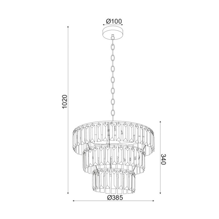 PENDANT 4XE14 ACRYLIC+ BLACK METAL Φ38,5ΧΗ102CM OREGON