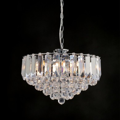 PENDANT 3XE14 ACRYLIC+ CHROME METAL Φ38,ΧΗ98CM GRAPPA