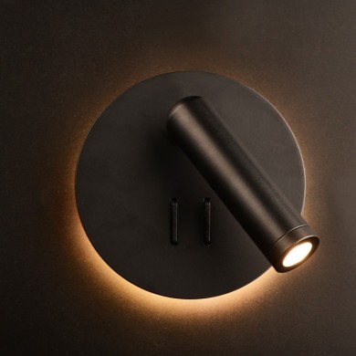 WALL LAMP LED 3+4W 3000K 280LM BLACK METAL D13,5X7CM ZEUS