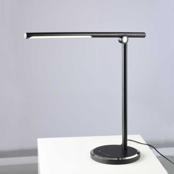 DESK LAMP LED 7W BLACK CCT 300LM DIMMABLE+TOUCH SWITCH+USB CHARGER DEGAS