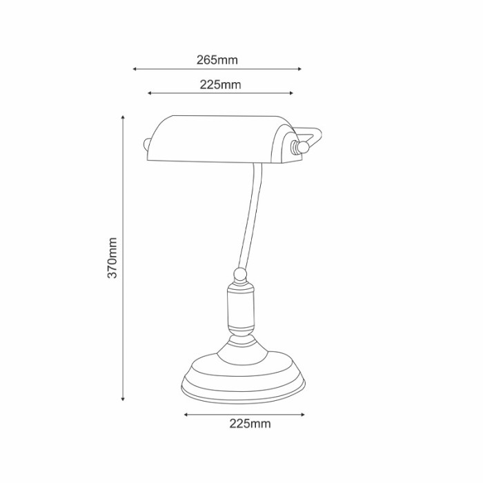 Φ/Σ ΓΡΑΦΕΙΟΥ 1ΧΕ27 ΠΡΑΣΙΝΟ ΓΥΑΛΙ ΠΑΤΙΝΑ ΟΡΕΙΧΑΛΚΟ ΜΕΤΑΛΛΟ 250Χ300 PRESTIGE