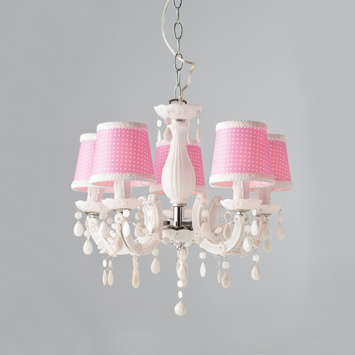 PENDANT ACRYLIC 5XE14 SHADE PINK Φ46CM MACARON