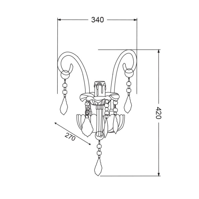 NETTO PENDANT 1ΧΕ14 CLEAR 34Χ27Χ42CM GIZA