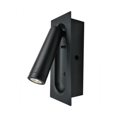 WALL LAMP LED 3W 3200K 190LM BLACK METAL RECESSED 7X5X17CM AIAS