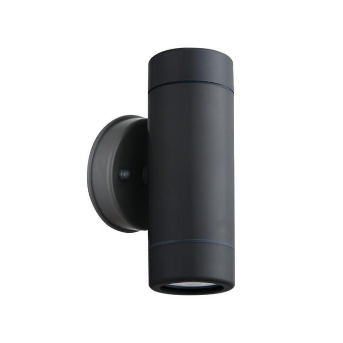 ΣΠΟΤ ΤΟΙΧΟΥ 2 ΔΕΣΜΕΩΝ ΣΚΟΥΡΟ ΓΚΡΙ ΣΥΜΒΑΤΙΚΟ 2xGU10 & LED 3W IP65 60x80x170mm