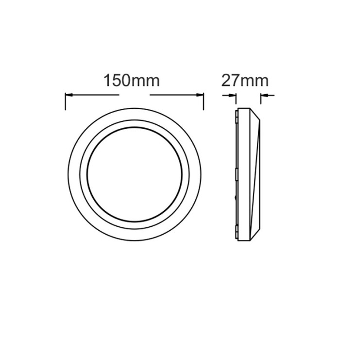 NETTO ΑΠΛΙΚ ΕΠΙΤΟΙΧ PC 230V IP65 2,8W 3000K 40X3014LEDEPISTAR200LM
