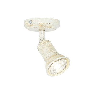 WALL MOUNTED 1ΧGU10 ANTIQUE WHITE METAL 8Χ8Χ14CM BRULEE