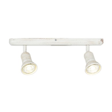 WALL MOUNTED 2ΧGU10 ANTIQUE WHITE METAL 36X6,2X14CM BRULEE