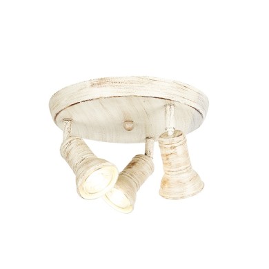 WALL MOUNTED 3ΧGU10 ROSET ANTIQUE WHITE METAL Φ23,5Χ14CM BRULEE