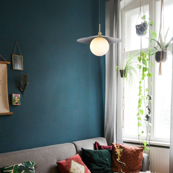 ΚΡΕΜΑΣΤΟ Φ/Σ 1XG9 ΧΡΥΣΟ ΜΕΤΑΛΛΙΚΟ ΜΑΥΡΟ PVC ΚΑΠΕΛΟ Φ100mm GLOBIE