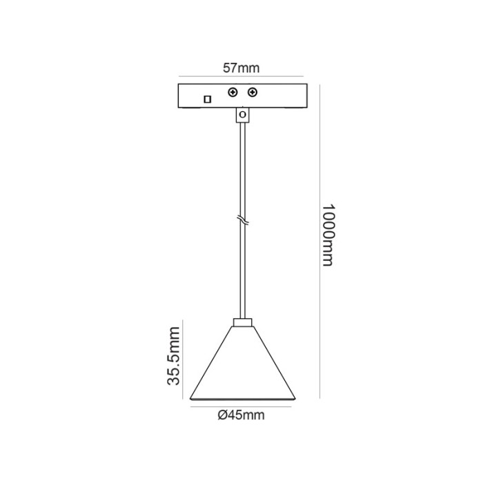  MINI BLACK MAGNETIC PENDANT LUMINAIRE 24V DC 2W 4000K 170LM 36° RA90 5 YRS Φ45*35,5(1000)ΜΜ