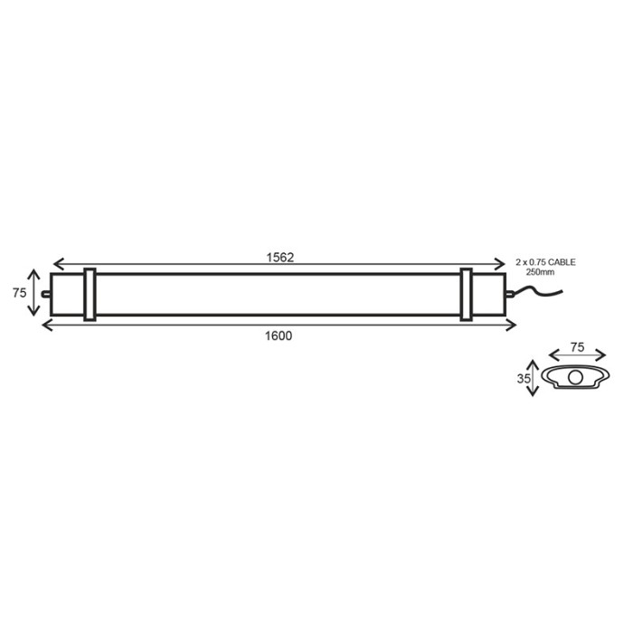 TETE ΓΡΑΜΜΙΚΟ ΦΩΤΙΣΤΙΚΟ LED 70W 1562mm 6500K 7000LM IP66 230VAC Ra80