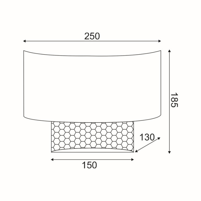 WALL MOUNTED LIGHTING 1ΧΕ14 NISYROS BLACK FABRIC+MATTING RATTAN 25Χ18Χ13CM