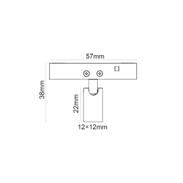  MINI BLACK SQUARE MAGNETIC SPOT 24V DC 1W 3000K 80LM 24° RA90 5 YRS 12*22(38)ΜΜ