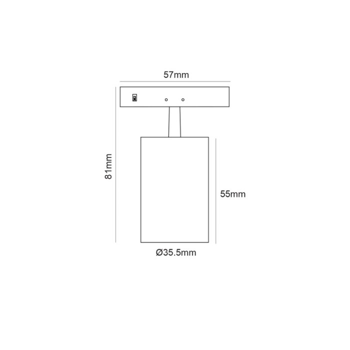  MINI BLACK MAGNETIC SPOT 24V DC 5W 4000K 530LM 24° RA90 5 YRS Φ35,5*55(81)ΜΜ