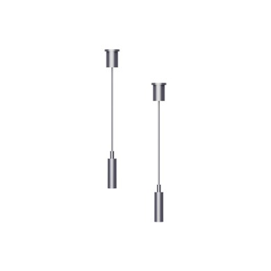 HANGING KIT(SETS 2 PCS) FOR MINI BLACK MAGNETIC TRACK TMS*MB WITH 2M STEEL BLACK WIRE & INSTALLATION ACCESSORIES